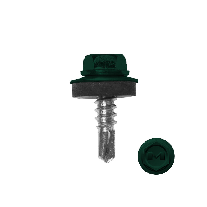 Саморез по металлу Daxmer 5,5х19 (250шт) сверло №3 RAL 6005 матовый